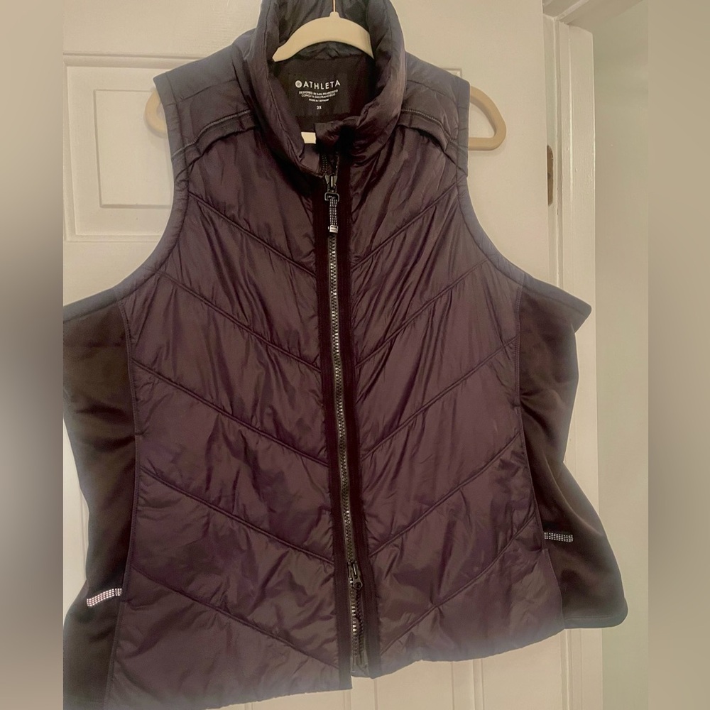 Women’s Plus Athleta PrimaLoft Rock Ridge Puffer Black Vest Size 3x